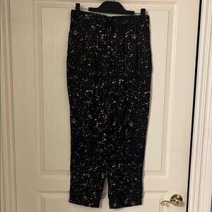 Raquel Allegra Black Multicolor Cropped Pants